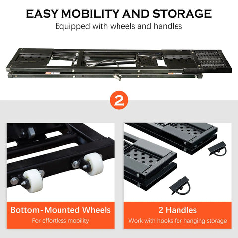 Heavy Duty Portable Car Hoist With Rock Solid Mechanical Locks, 7000 Lbs quick raise jack stand with wheels for mobility.