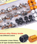 80Pcs Potentiometer Kit WH148 5K 10K 20K 50K 100K Ohm Single Linear Taper Rotary Potentiometers With Knobs Nuts And Washers