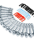 Badass 46 Piece Car Lift Install Kit featuring anchor bolts, spacers, and shims for secure two post garage lifts.