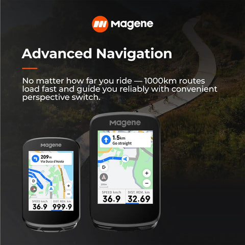 C506 GPS Bike Computer With 2.4 Inch Color Touchscreen, Smart Navigation, displayed with map and navigation features.