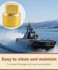 Two Pack Half Inch Npt Solid Brass Boat Drain Plugs For Marine Hulls And Livewells Garboard Replacement Durable Hardware
