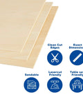 Stack of Unfinished Basswood Plywood Sheets 12 By 12 Inch A Grade 1.5mm Thick Pack Of 5 with crafting features icons