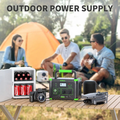 Portable Power Station 519Wh Solar Generator With 500W Continuous Power and 1000W Peak Dual 110V AC Outlets Ten USB Ports