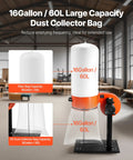 800 CFM Vortex Cone Dust Collector For Woodworking Shop With Two Point Five Micron Filter 1 HP Motor 16 Gallon Dust Bag