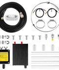 Portable Active Loop Antenna 0.5MHz To 500MHz With 30 Decibel Gain, accessories and components shown assembled