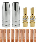 Top Tier 14-Piece MIG Welder Accessory Kit With Snap-On Gas Nozz Diffusers Plus Contact Tips In.024.030 And.040 Sizes components including copper tips.