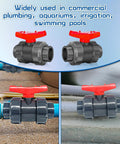 1 Inch UPVC Ball Valve True Union Full Flow PVC SCH 80 Shut Off for irrigation, pool, venting systems with EPDM O Rings