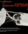 Direct Fit High Performance Electric Fuel Pump Module Assembly For Nissan Rogue 2014 Through 2020 With 2.5 Liter Engine Quick Swap Install No Sweat Guarantee close-up of assembly with fuel hose and wiring.