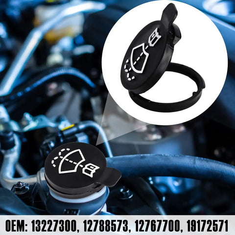 Windshield Washer Fluid Reservoir Cap Replacement For GMC Chevrolet Cadillac Buick Fits 13227300 12788573 12767700 19172571 Premium Plastic Leakproof Easy Install Prevents Overflow OEM Grade Quality on car engine