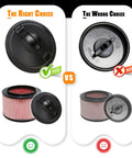 Comparison of correct and incorrect replacement fine dust filter for Vacmaster Beast VFB511B Pro Series with shop vac compatibility.