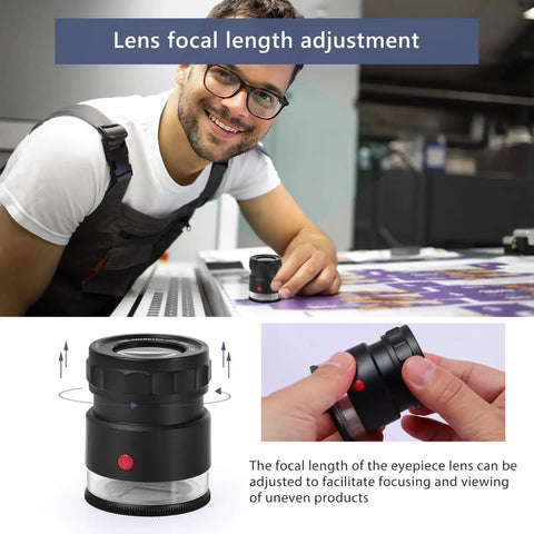 30X Loupe Magnifier With USB Rechargeable LED Lights Handy Pocket Tool for watches and jewelry with adjustable focal length.