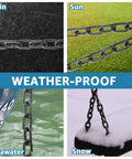 26.2 Ft Black Chain Link Heavy Duty 3 Sixteenth Inch Carbon Steel Hanging Chain Kit in various weather conditions.