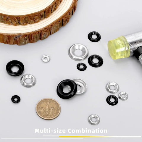 160 Pcs 304 Stainless Steel Finish Countersunk Cup Washers Set In Seven Sizes Size 4 Through Size 16 Silver Hardware Kit