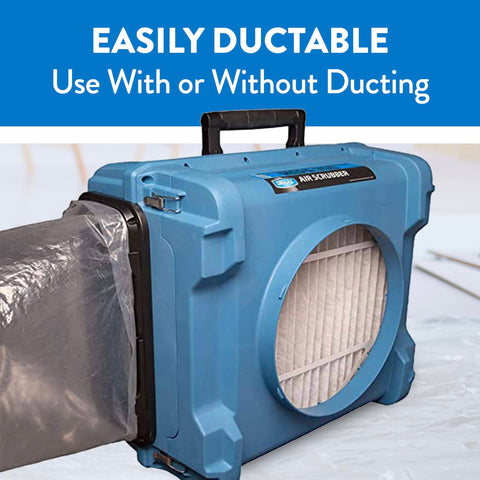 700 CFM HEPA Air Scrubber For Large Rooms With Optional Activated Carbon Filter, Industrial Grade Portable Air Filtration System