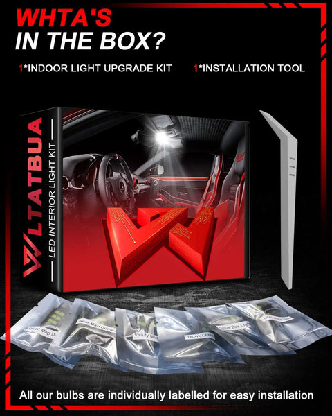 Mazda CX5 LED Interior Light Replacement Kit Ultra Bright 6000K White Bulbs packaging and installation tool