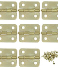 Gold Mini Butt Hinges Set 0.63 x 0.70 Inches For Small Cabinets Jewelry Boxes And Dollhouses Includes Mounting Screws 8 Pieces
