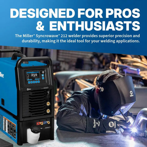 Syncrowave 212 Water Cooled TIG Welder With Auto-Set LCD Interface AC/DC TIG For Steel Stainless Steel And Aluminum welding scene