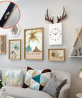 Wall art hung with Go-To Drywall Screws Kit With 220 Black Wood Screws In 5 Sizes For Sheetrock And Picture Frames on gray wall