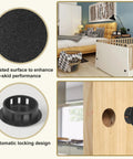 Close-up of 10 Pcs 28mm Plastic Hole Plugs Snap In Locking Hole Covers in wood panel, frosted surface, and furniture in background