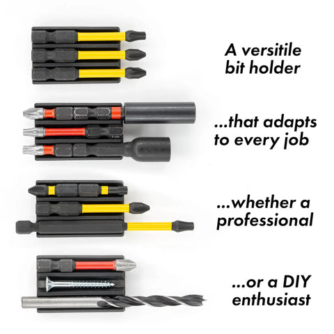 Magnetic Bit Holder For Impact Drivers And Drills, Durable Silicone Sleeve, No Loose Bits, Holds multiple drill bits organized