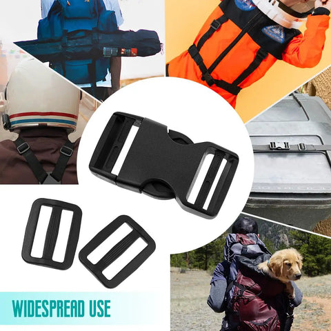 10 Pack 1 Inch Plastic Buckles For Straps With 20 Tri Glide Slide Clips Quick Side Release Fits 1 Inch Nylon Webbing Canvas Straps Black Durable And Built To Last With Easy To Install Design For Belts Bags Backpacks And More