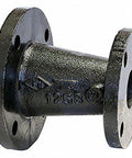 Heavy Duty Cast Iron Concentric Reducer Coupling With Flanged Connection 6 X 3 Inch, showing black finish and flange details.