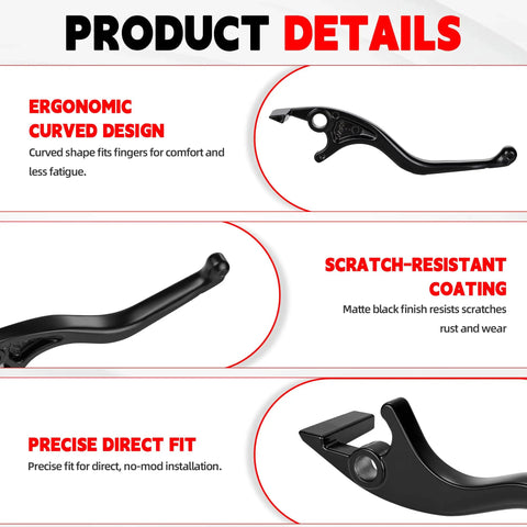 Brake Levers For Electric Dirt Bike Yozma IN10 And IN10 Pro Direct Replacement Durable Aluminum Alloy Levers For Smooth Braking No Fuss Install Off Road Ready Fits Factory Specs. black aluminum brake lever close-up with curved ergonomic design and direct-fit mount