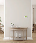 Smart 7-Day Wi-Fi Programmable Thermostat With Energy Star Rating on wall in modern living room, renewed condition