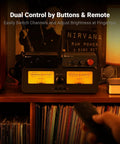 LC30 VU Meter Amplifier And 2 In 2 Out Speaker Switcher With Remote on shelf with dual VU meters and remote control