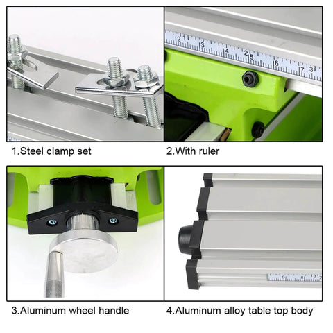 Pro Grade Multifunction Adjustable X Y Axis Milling Machine Worktable Vise Fixture With Cross Slide features