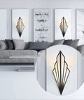Fan Shaped Retro Wall Light Sconce With Linen Fabric Shade Art Deco Iron Body E14 Holder Black Finish in modern living room