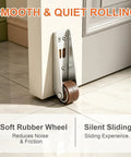 Heavy Duty Vertical Track Roller Wheels For Sliding Doors Built Badass To Kill Sagging Drag with soft rubber wheel on tile.