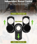 Slick 2.2 Inch Woodworking Dust Collector 3 Way Splitter with independent manual control for easy airflow regulation.