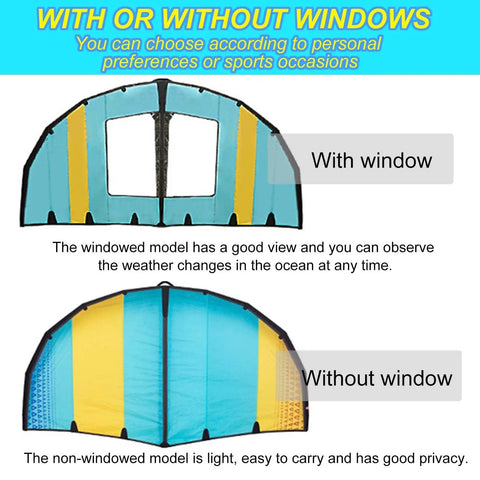 Inflatable Water Surfing Wind Wing 4 To 5 Square Meter Handheld Foil Kite For Surfing Paddleboard Skis And More 5m2 Yellow Blue Black