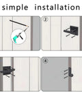 Installation steps for Rugged Matte Black Gate Latch With Double Sided Self-Locking Aluminum Gate Hardware for outdoor gates.