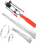 Auto Joint Banding Boot Axle Clamp Pliers Kit With 20 Stainless Steel CV Boot Clamps For Cars And ATVs beefy heavy duty clamp tool set includes 10 small and 10 large clamps, red handle
