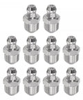 304 Stainless Steel Straight Grease Fittings 1/8-28 Inch Thread, Heavy-Duty Hydraulic Lubrication Accessories, 10 Pack, front view