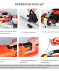 Operation display of Badass Heavy Duty Electric Pipe Threader Kit With 2300w Pure Copper Motor showing installation steps and usage.