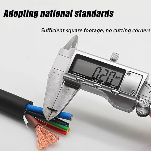 Measuring the copper wires of the Beefy EV Charging Cable, Heavy Duty TPE Extension Cord For Electric Vehicles, built tough.