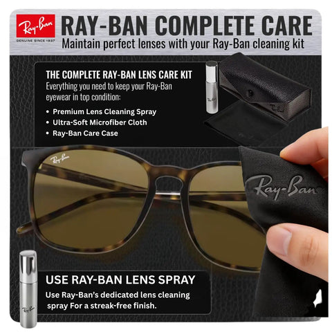 RB4387 Square Shape Non-Polarized Sunglasses For Men And Women with eyewear kit including lens cleaning spray and cloth