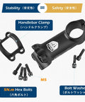 31.8mm Bike Stem With 17 Degree Adjustable Rise For Mountain Road BMX MTB Black Solid Aluminum Upgrade Fits 31.8 Handlebar