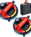 2-pack 8-inch heavy-duty suction cups with gauge for lifting glass, granite, marble; includes carrying case.