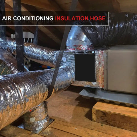 12 Inch Insulated Flexible Duct For HVAC Ducting And Exhaust, Heavy Duty R-4.2 Glass Fiber Insulated AC Duct installed in attic