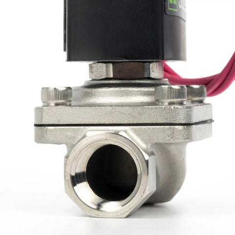 Beefy Stainless Steel Half Inch Solenoid Valve 12V DC Normally Closed Electric Valve With Viton Seal And Lead Wire for fuel systems