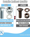 Comparison of 7/16 Carriage Bolts Kit Set Of 4 Capped Round Head Bumper Bolts For Ford Cars And Trucks vs rusty bolts