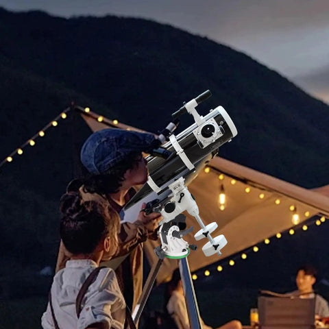 Astronomy enthusiasts using Latitude Adjustable Telescope Mount Wedge for Popular Brands Aluminum Alloy Equatorial Base outdoors