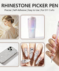 Wax Pencil For Rhinestones And Nail Art With Dual Head Rhinestones Picker Tool Sticky Wax Tip Grabs Stones Instantly