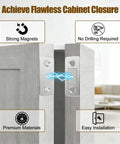 Close-up of 6 Pack Cabinet Magnetic Catch Set For Easy Install No Drill Stainless Steel Strong Magnetic Latch for Sliding Cabinets