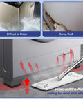 4Pcs Anti-Vibration Pads for Washing Machine installed under feet; white plastic stabilizers reduce movement and noise