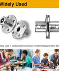 12mm Flange Coupling Connectors Set Of 4 For RC Motors, showing two connectors, electroplated steel, for DIY RC cars and model aircraft.